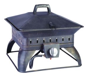 Living Accents 4794061 Porcelain & Steel Square Portable Propane Fire Pit - 14.6 x 18.7 x 18.7 in.