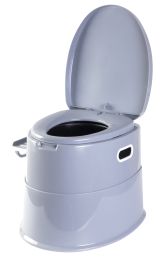 Playberg QI003543 16.5 x 19.75 x 15.5 in. Folding Portable Travel Toilet for Camping & Hiking&#44; Gray