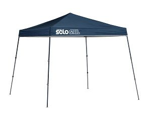 Quik Shade 167524DS SOLO50 9 x 9 ft. Slant Leg Canopy&#44; Midnight Blue Cover - Gray Frame