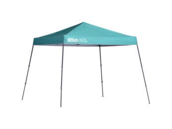 Quik Shade 167534DS SOLO64 10 x 10 ft. Slant Leg Canopy&#44; Turquiose Cover - Gray Frame