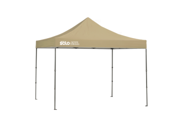 Quik Shade 167543DS SOLO100 10 x 10 ft. Straight Leg Canopy&#44; Khaki Cover - Gray Frame