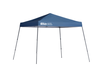 Quik Shade 164184DS SOLO64 10 x 10 ft. Slant Leg Canopy&#44; Midnight Blue Cover - Gray Frame
