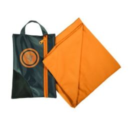 16 x 16 in. Microfiber Towel 0.5 with Travel Pouch Camping Towel&#44; Orange