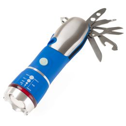 Stalwart 75-WL2005 All in One Tool Multi Tool LED Flashlight for Emergency&#44; Camping & Cars - Blue