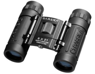 Barska Optics - Binoculars AB10108 8x21 Lucid View- Black- Compact- Blue Lens
