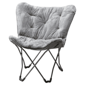 Faux Fur Butterfly Chair for Kids and Teens, Gray (Shipment from Walmart)