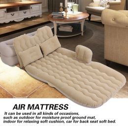 Free shipping Inflatable Bed Mattress Indoor Outdoor Camping Travel Car Back Seat Air Beds Cushion(Beige)