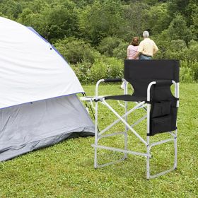 Silver White Iron Pipe Black Cloth Surface Plastic Sprayed Iron Round Pipe Director's Chair 103x60x499cm Supports 120kg Without Carrying Bag (Option: 43649365)