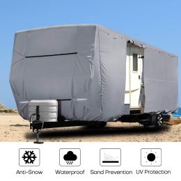 Heavy Duty Travel Trailer RV Cover Waterproof 4-Ply Anti-UV Fits Camper 16'-38' (size: 27â€™L x 105"W x 108"H)