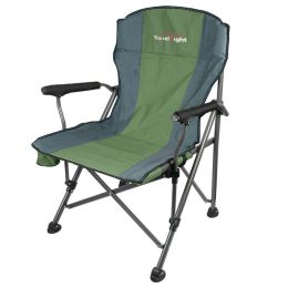 Portable Folding Chair Outdoor Picnic Patio Camping Fishing Chair w/ Cup Holder (Color: Green)