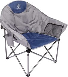 Outdoor Camping Chair Folding Chair Black (Color: Blue)